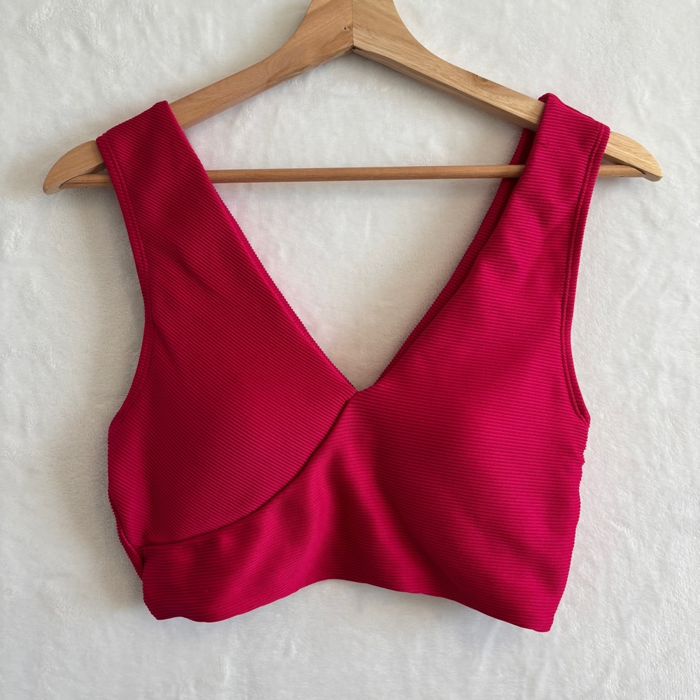 Nani womens ribbed Pink Bikini Top size medium